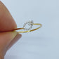 10k Gold Botanical Leaf Shaped Delicate Diamond Ring