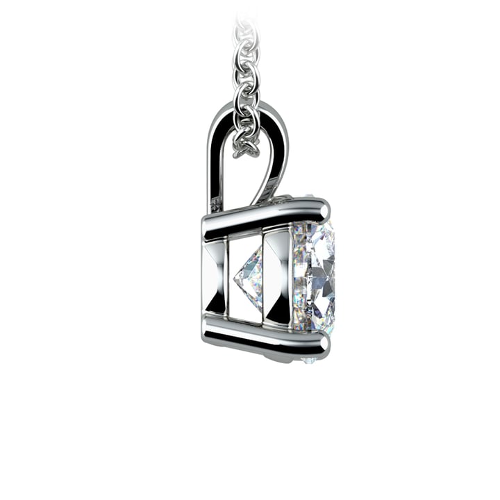 1/2 Carat Round Diamond Pendant In White Silver