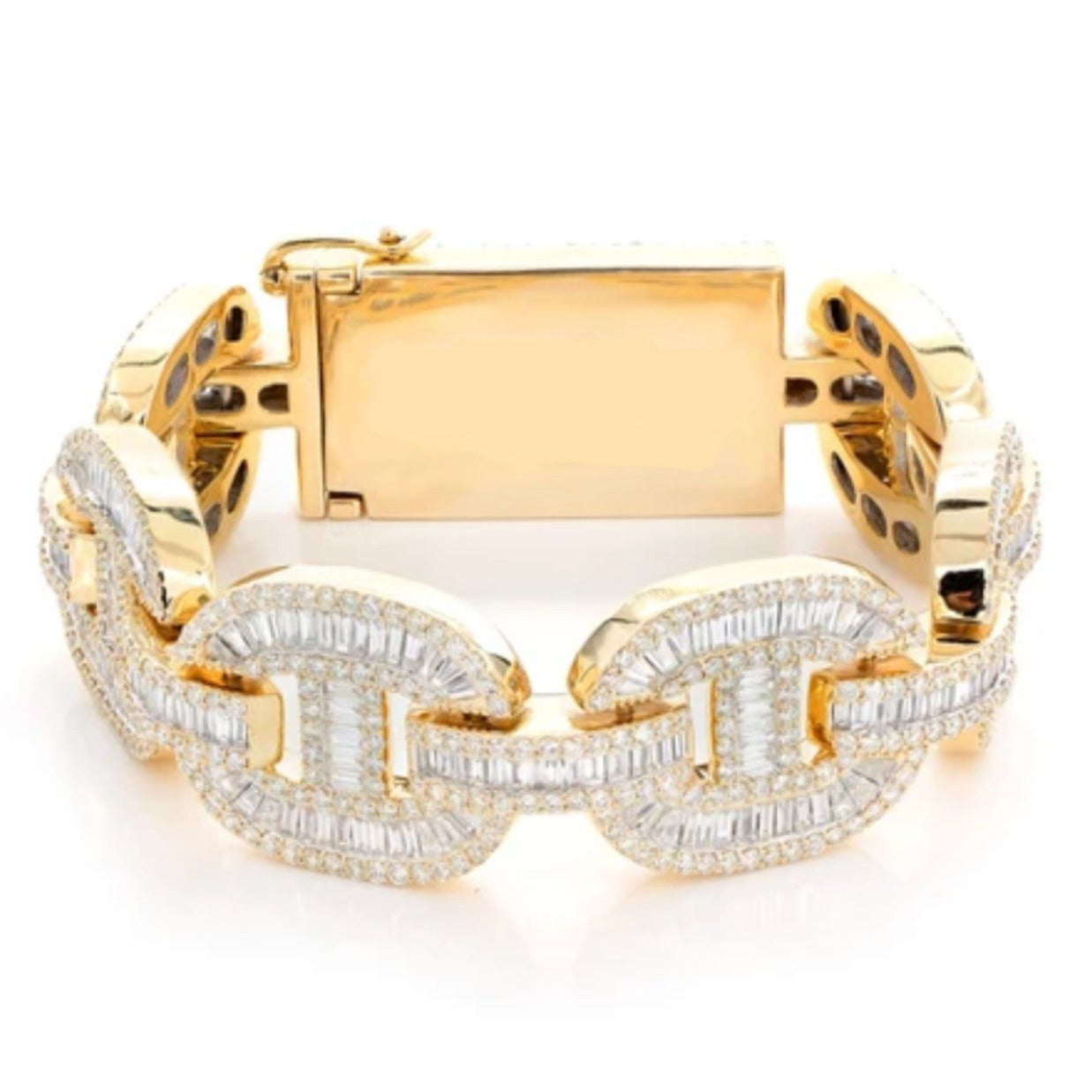 BAGUETTE MARINER LINK BRACELET 14K