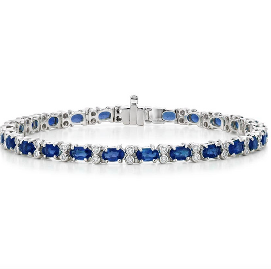 Azura Sapphire and Diamond Bracelet 14k