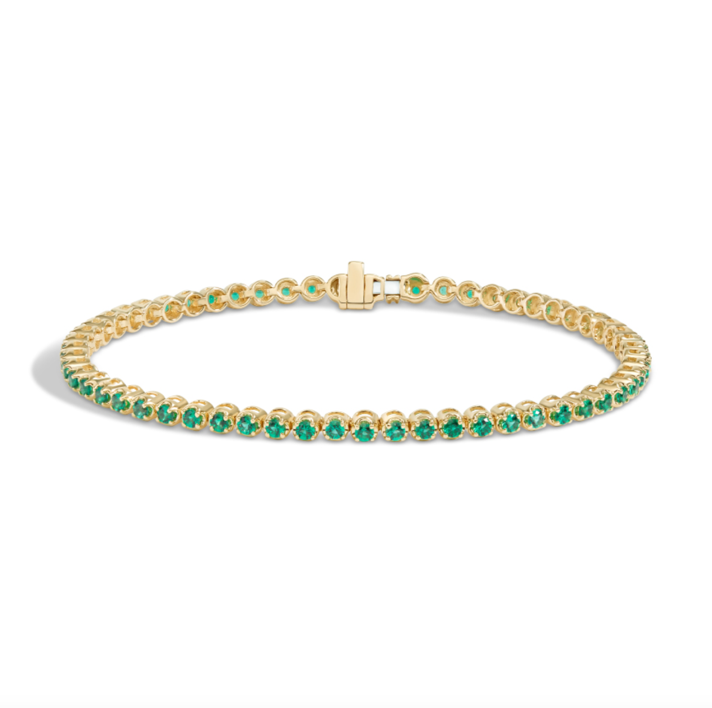 Lab Created Emerald Tennis Bracelet 14k