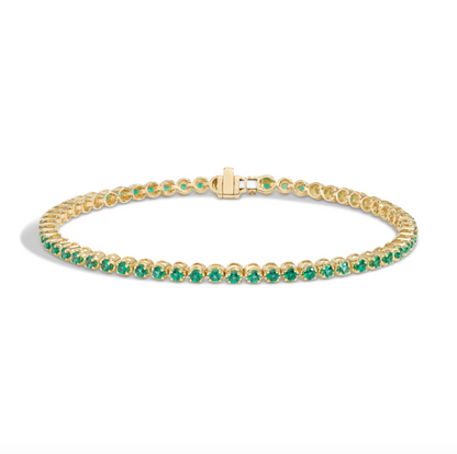 Lab Created Emerald Tennis Bracelet 14k