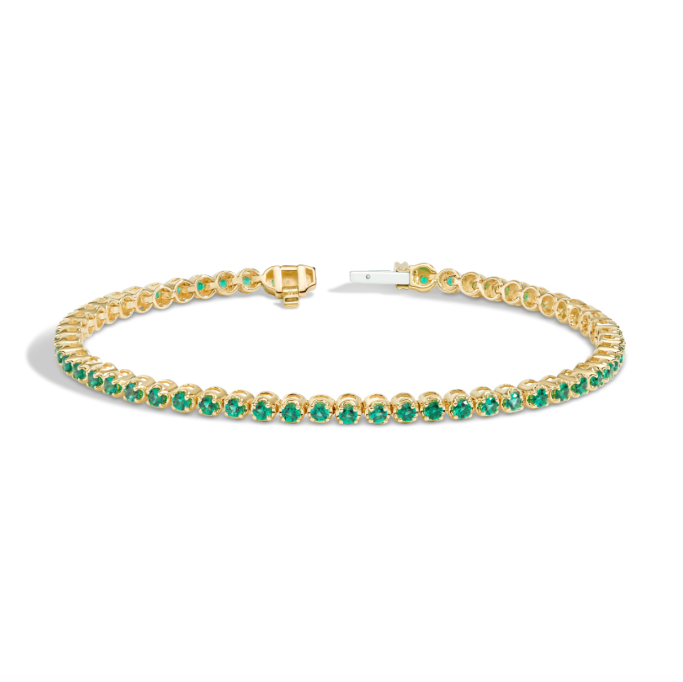 Lab Created Emerald Tennis Bracelet 14k