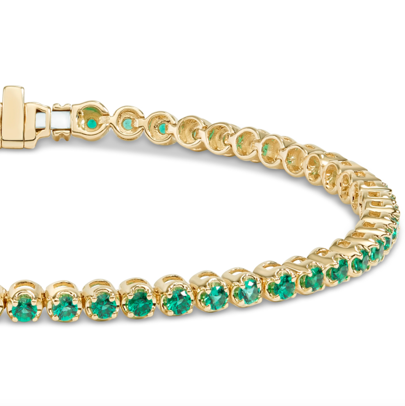 Lab Created Emerald Tennis Bracelet 14k