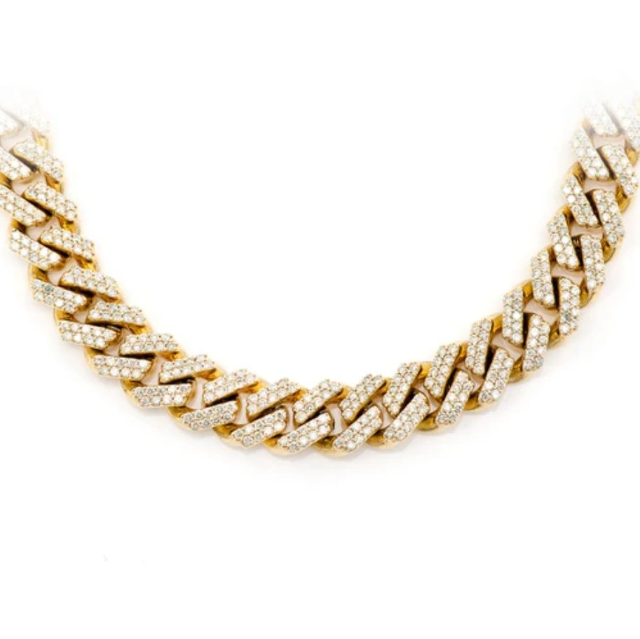 9MM RAISED CUBAN DIAMOND NECKLACE