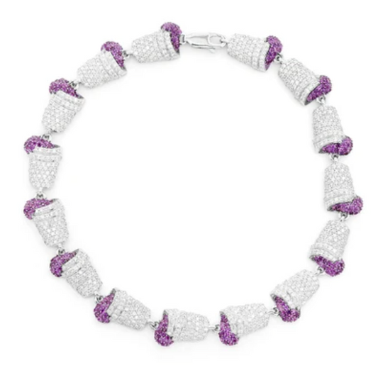 PURPLE DOUBLE CUP BRACELET 14K