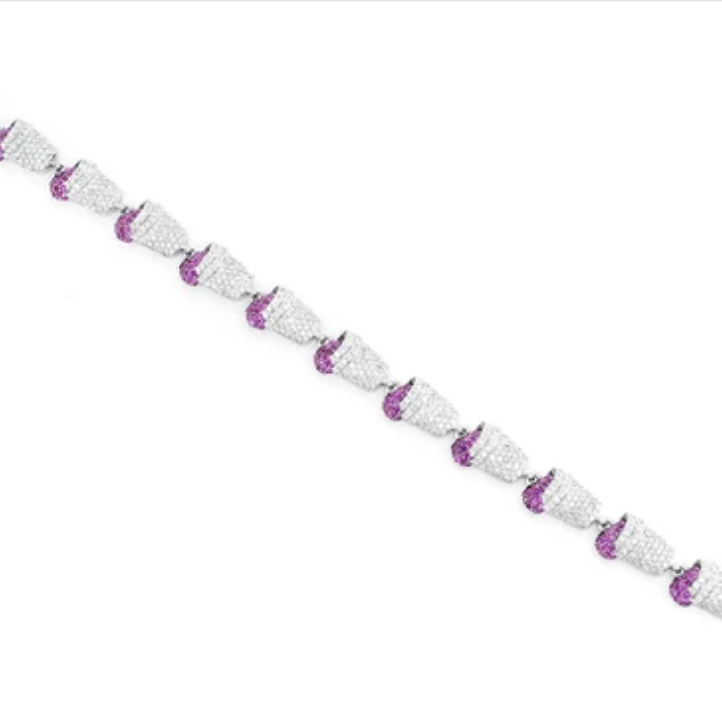 PURPLE DOUBLE CUP BRACELET 14K