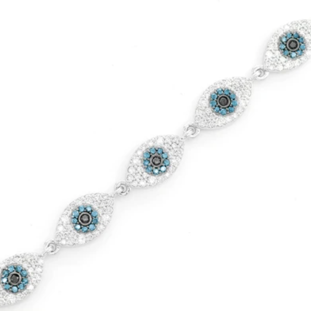 EVIL EYE ETERNITY BRACELET 14K