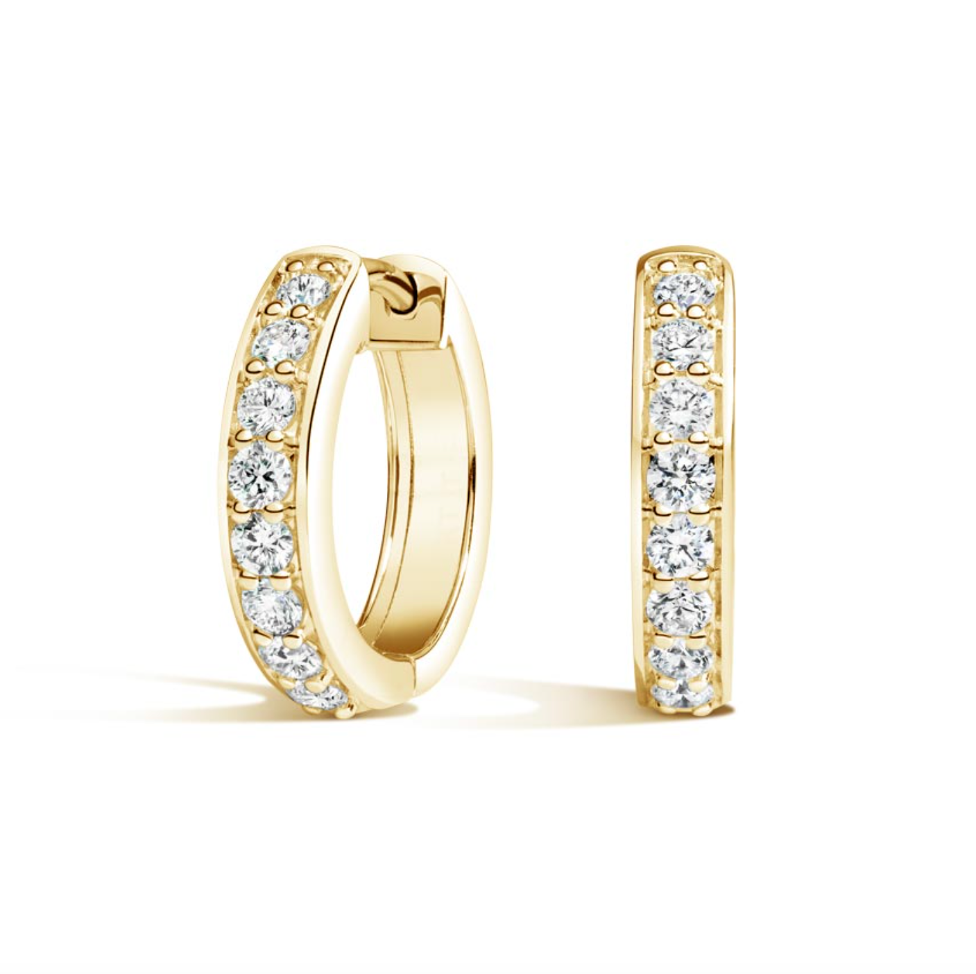 Luxe Diamond Huggie Earrings 14k