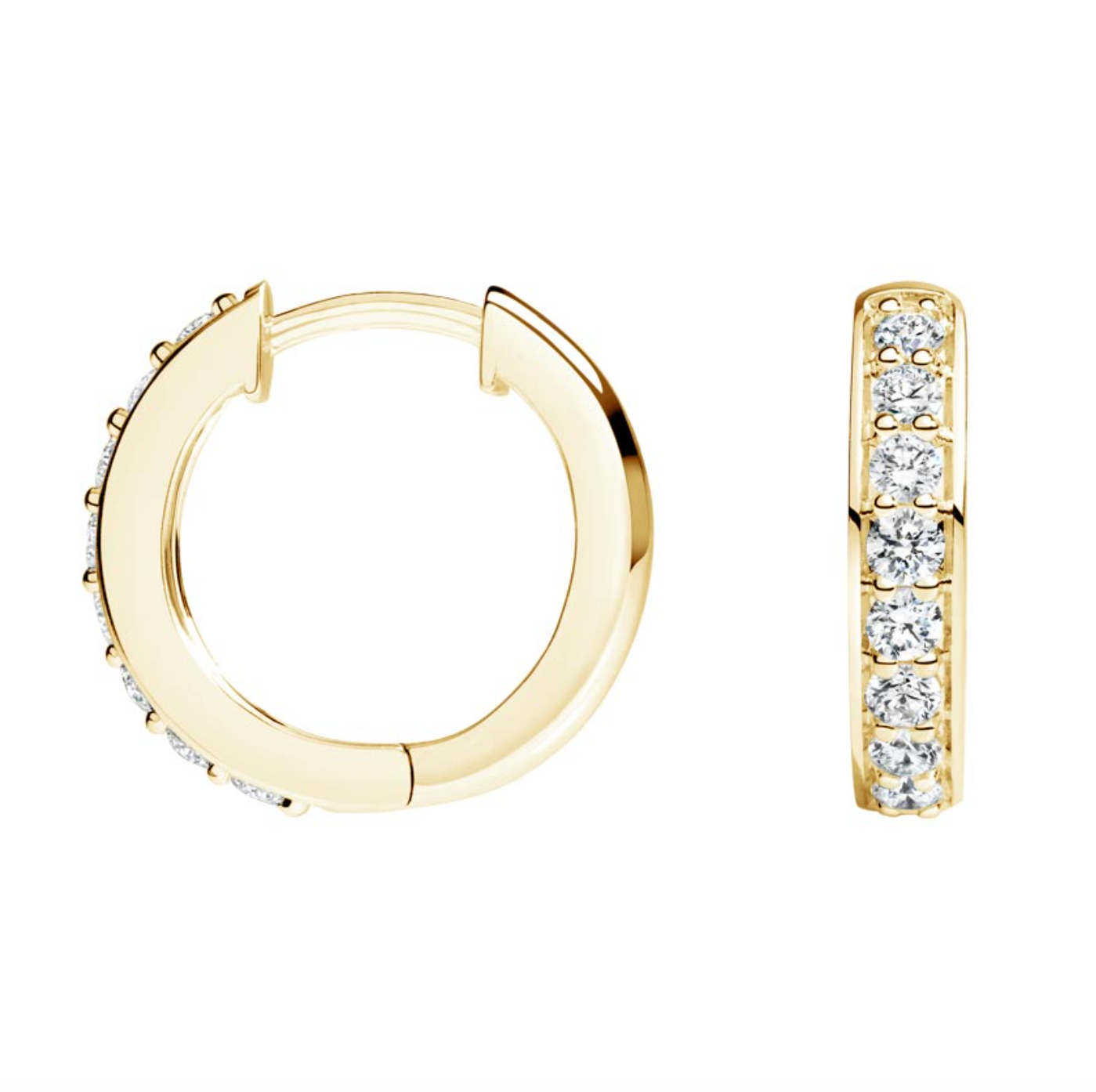 Luxe Diamond Huggie Earrings 14k