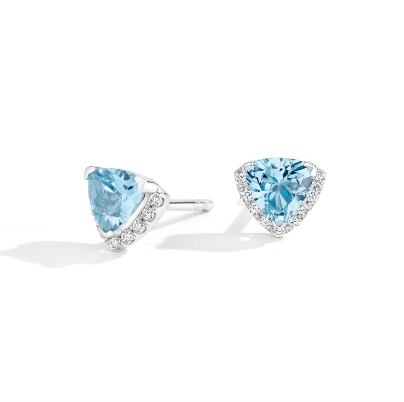 Oasis Aquamarine and Diamond Earrings 14k