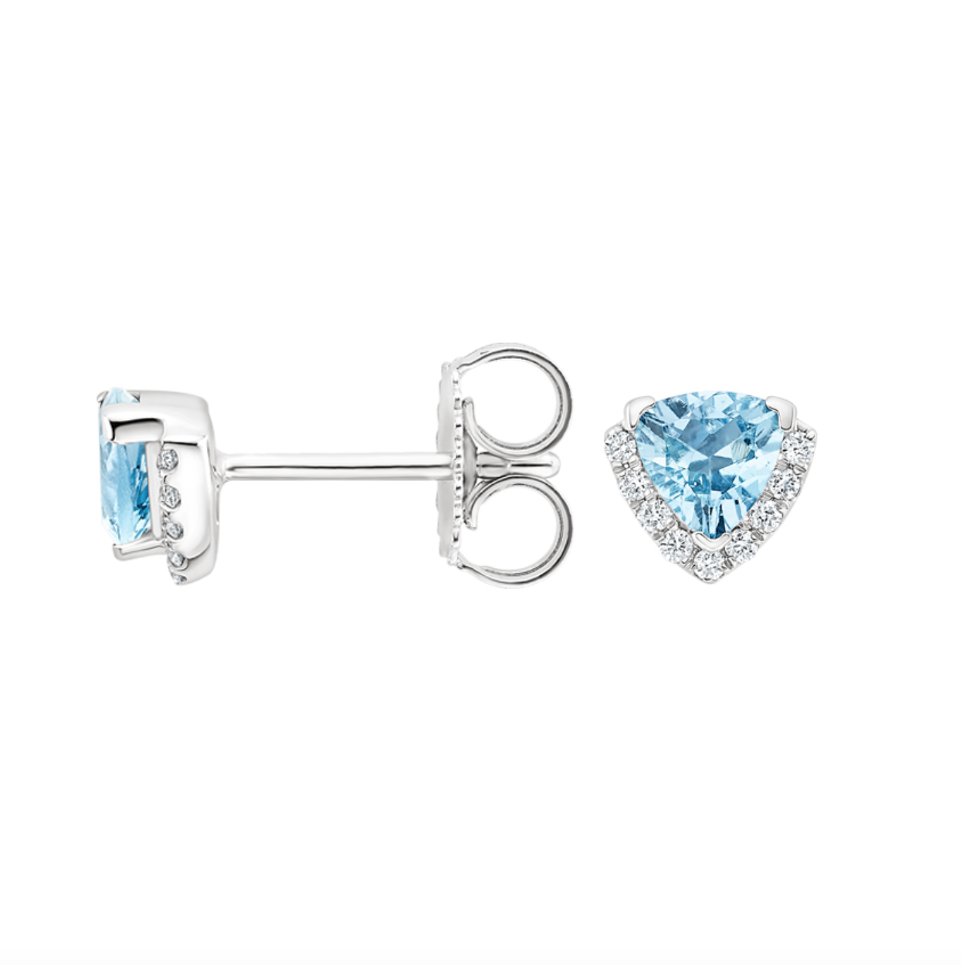 Oasis Aquamarine and Diamond Earrings 14k