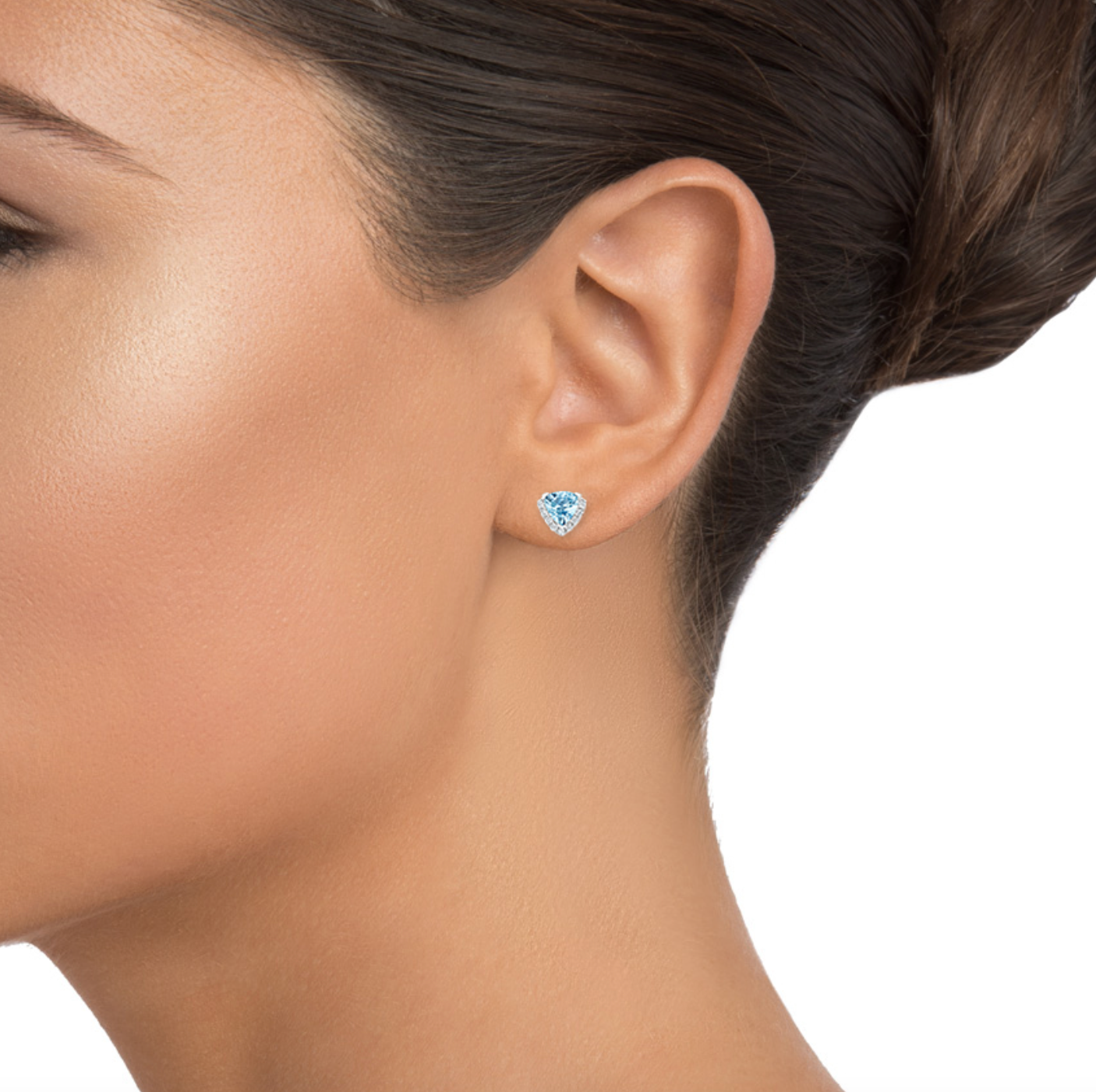 Oasis Aquamarine and Diamond Earrings 14k