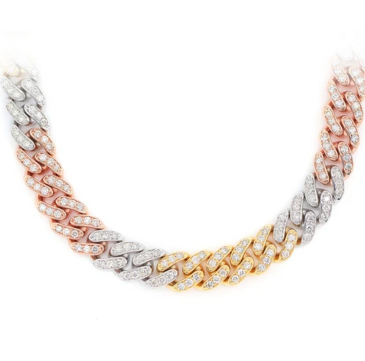 GRADUATED SQUARE BAGUETTE DIAMOND NECKLACE