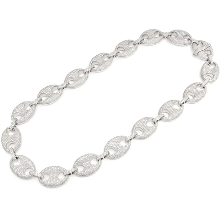 18MM MARINER LINK DIAMOND NECKLACE