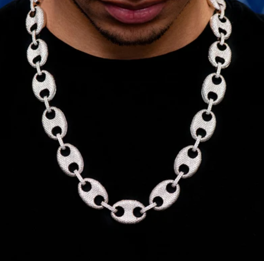 18MM MARINER LINK DIAMOND NECKLACE