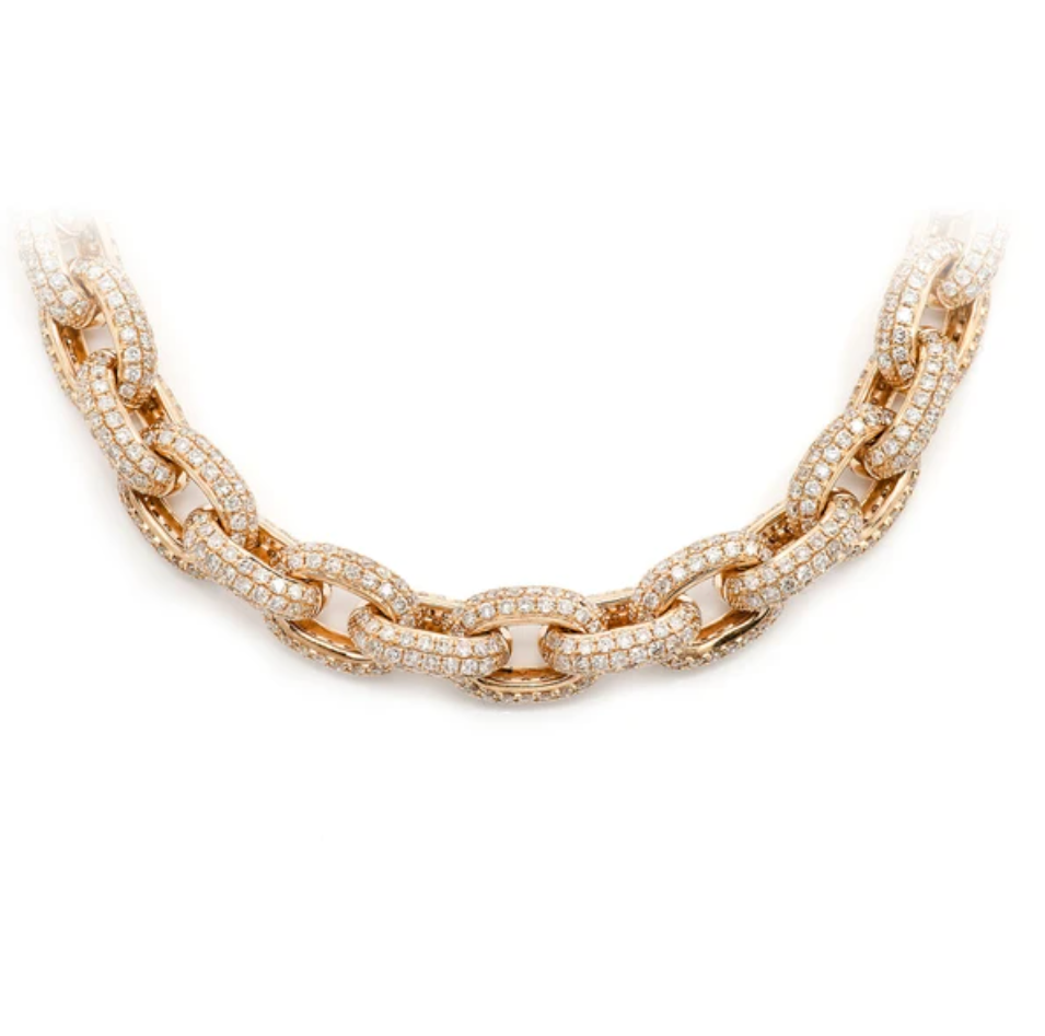 ELONGATED ROLO LINK MOISSANITE NECKLACE