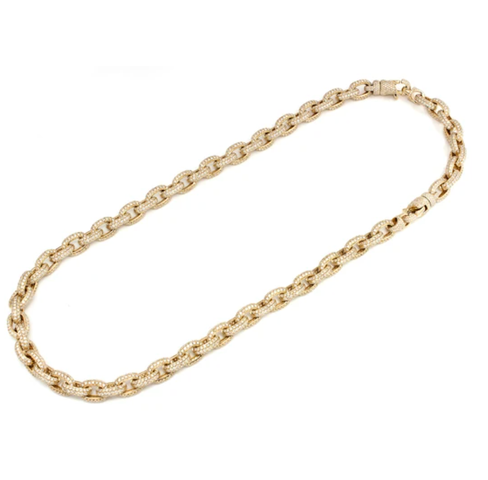 ELONGATED ROLO LINK MOISSANITE NECKLACE