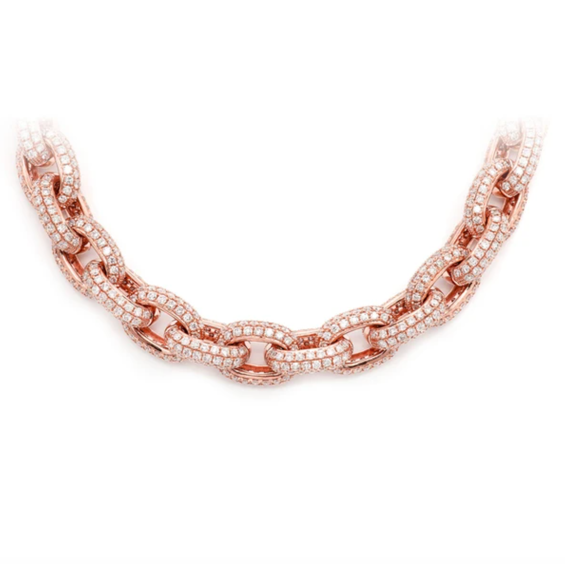 ELONGATED ROLO LINK MOISSANITE NECKLACE