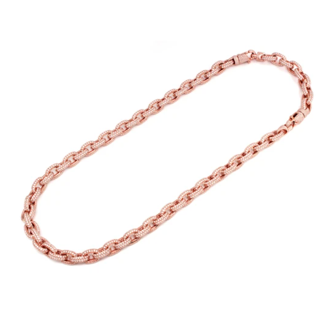 ELONGATED ROLO LINK MOISSANITE NECKLACE