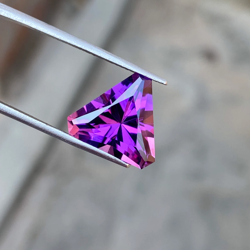 Natural Amethyst Triangle Shape 12 MM, 6.30 Carat