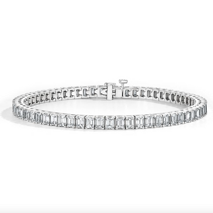 Emerald Cut Diamond Tennis Bracelet 14k