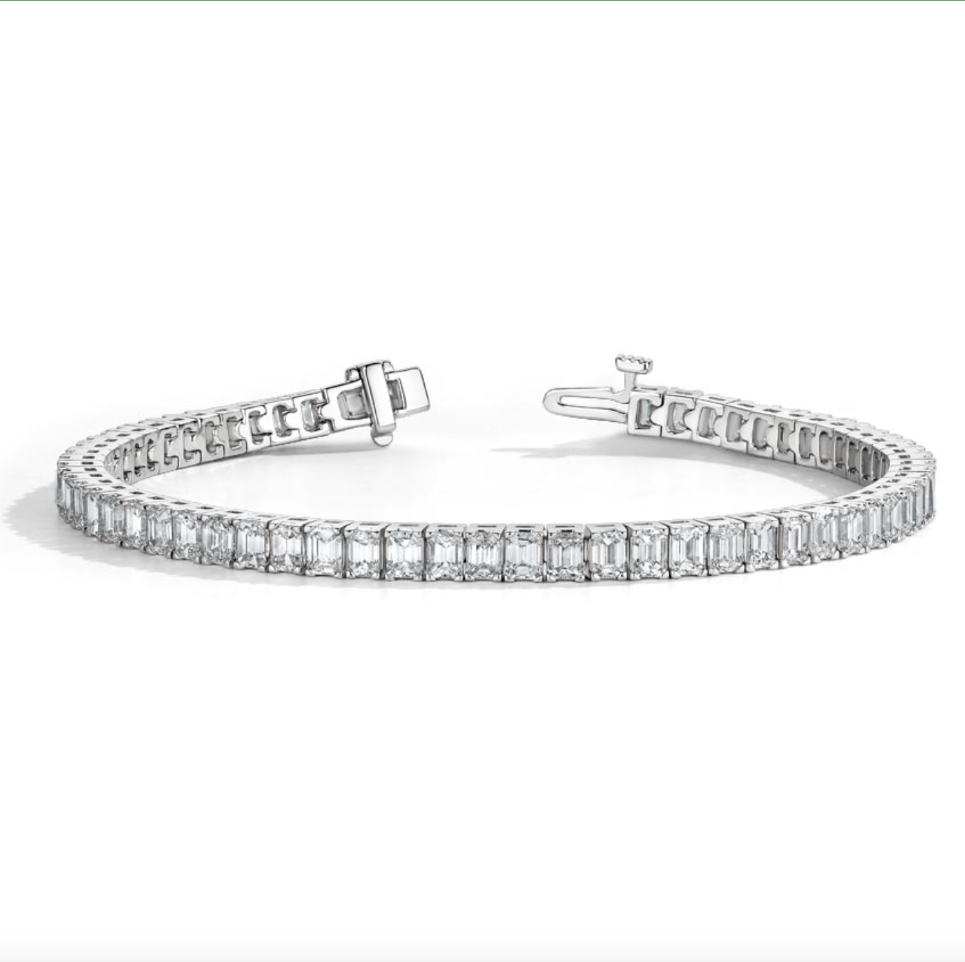 Emerald Cut Diamond Tennis Bracelet 14k