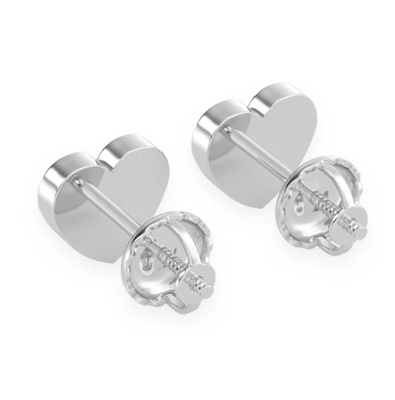 XS HEART STUD EARRINGS 14K