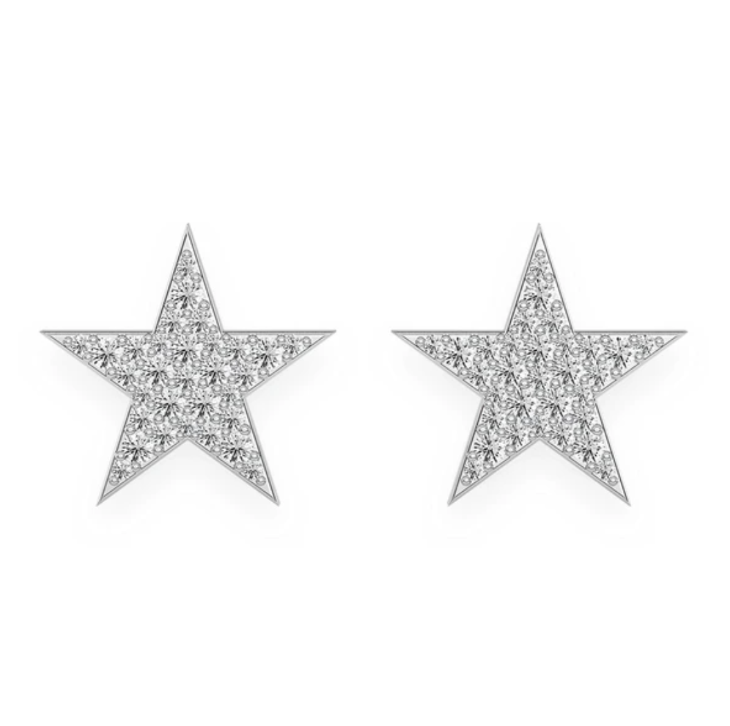 FIVE POINT STAR STUD EARRINGS 14K