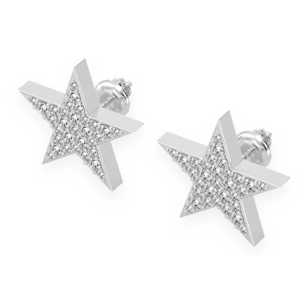 FIVE POINT STAR STUD EARRINGS 14K