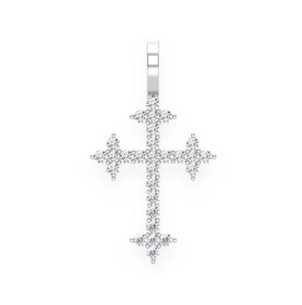 THREE POINT CROSS PENDANT 14K