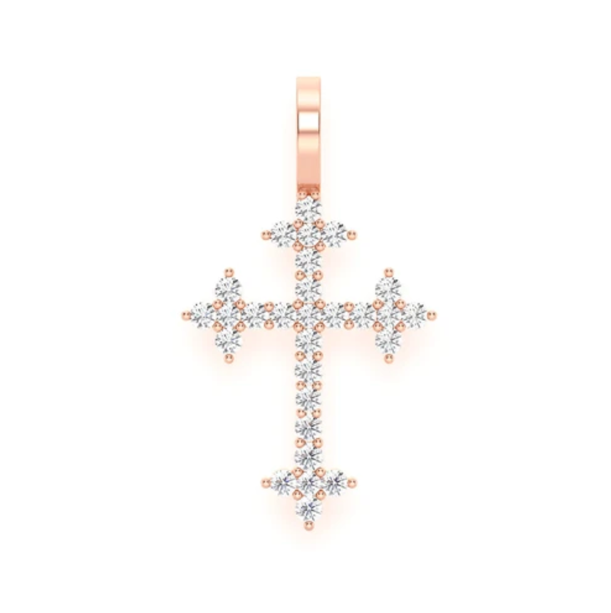 THREE POINT CROSS PENDANT 14K